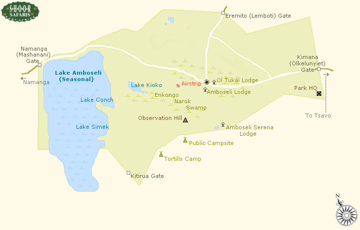 Map of Amboseli National Park